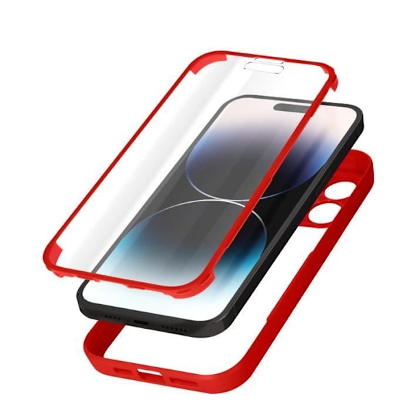 AVIZAR Skyddsfodral till iPhone 14 Pro Max - Plexiglas bak och polymer framsida - Röd Röd