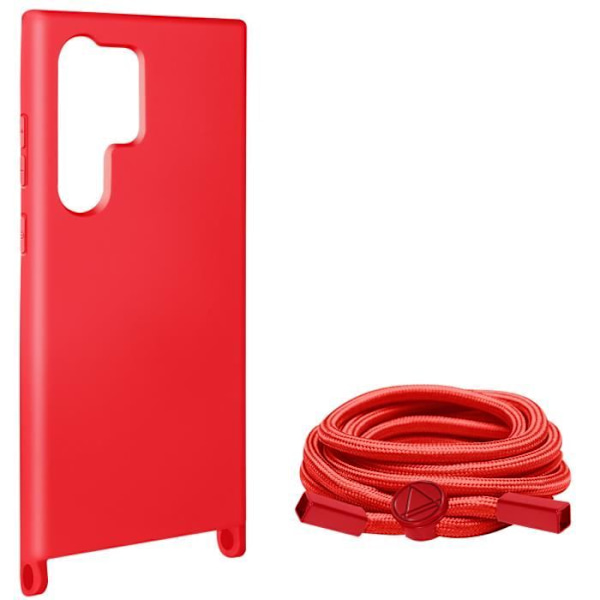 Semi-Stiv Cord Case til Samsung Galaxy S24 Ultra Red - AVIZAR - Casual - Almindelig - Hævede kanter Röd