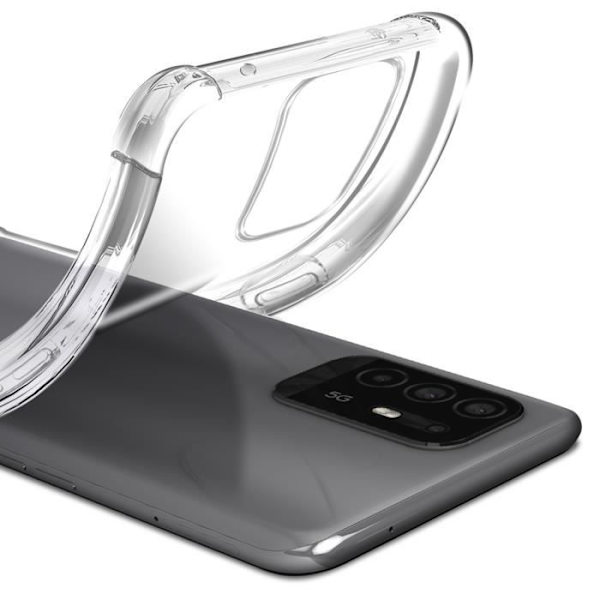 Skal och skyddsfilm - AVIZAR - Oppo A94 5G - Mjuk silikon - Härdat glas - 360° skydd Vit