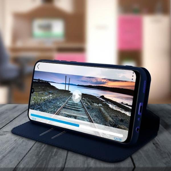 Hölster - AVIZAR - Huawei P Smart 2019 / Honor 10 Lite - Ekoklär - Stöd - Kortficka Blå