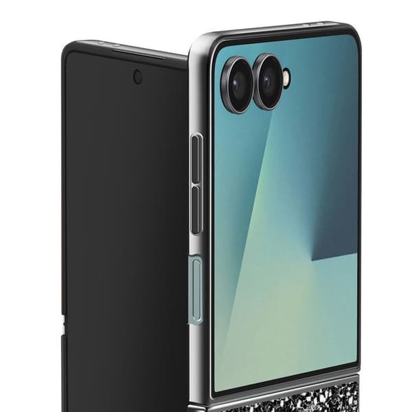 Glitrende Ultra-Chic Sort Cover til Samsung Galaxy Z Flip 7 Svart