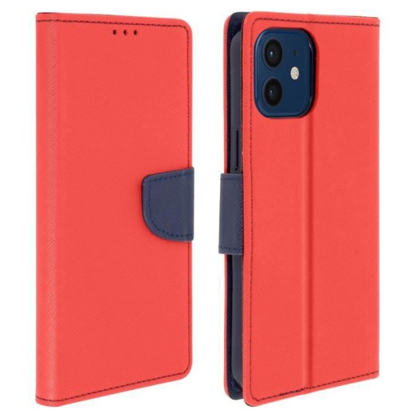 Apple iPhone 12 Mini Case -korttikotelon videotuki Fancy Style Red