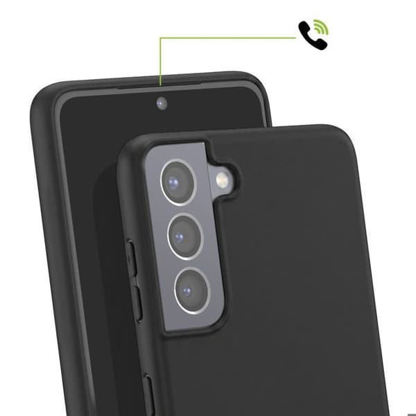 Silicone Cover til Galaxy S21 Mat Finish Stødabsorberende Mayaxess Sort Svart