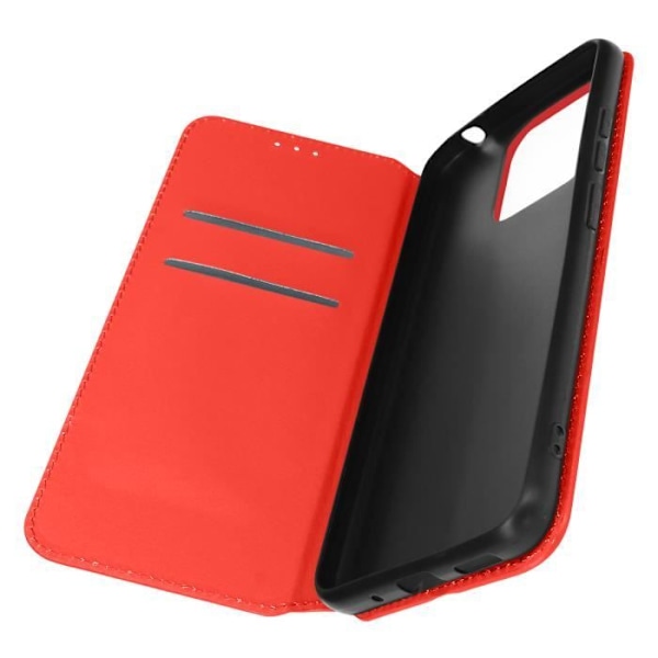 Etui til Xiaomi Redmi 12C - AVIZAR - Magnetisk flip - Kortholder - Videosupport - Rød Röd