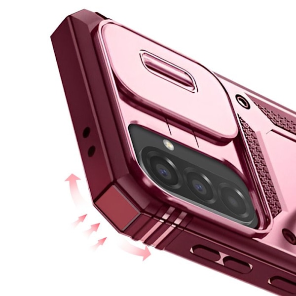 Skyddsfodral för Samsung Galaxy A56 med magnetring för kameraskydd Bordeaux Röd