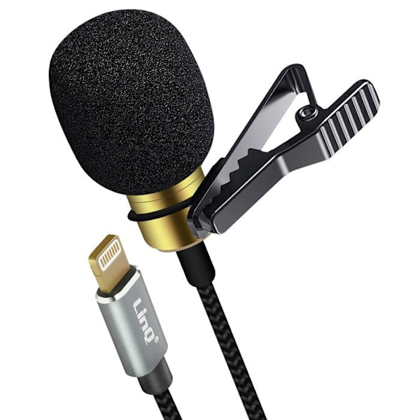 Mikrofoni Cravate Lightning - LinQ - Mikro iPhoneen, iPadiin - Musta
