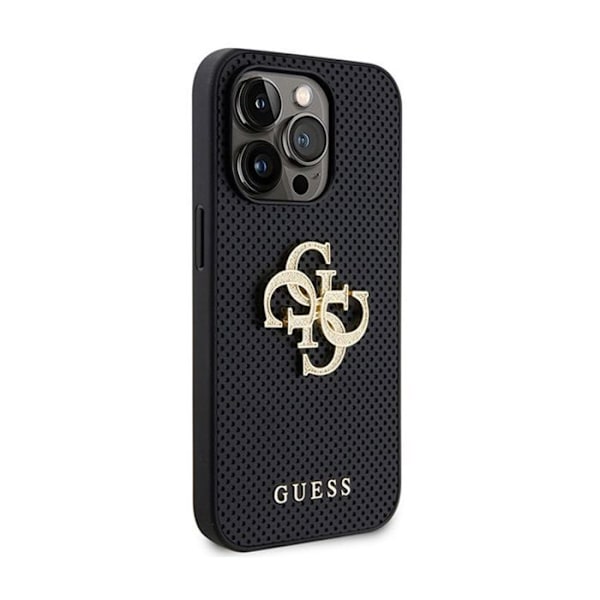 Guess Perforated 4G Glitter - Fodral för iPhone 15 Pro (svart)