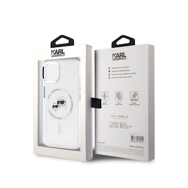 Coque til iPhone 13 Imprægneret IML K og CH Kompatibel med MagSafe Karl Lagerfeld Gennemsigtig Vit
