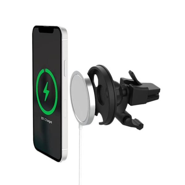 Induktionsladdare - Bigben - Kompatibel med MagSafe - 15W - Bilhållare - Vit