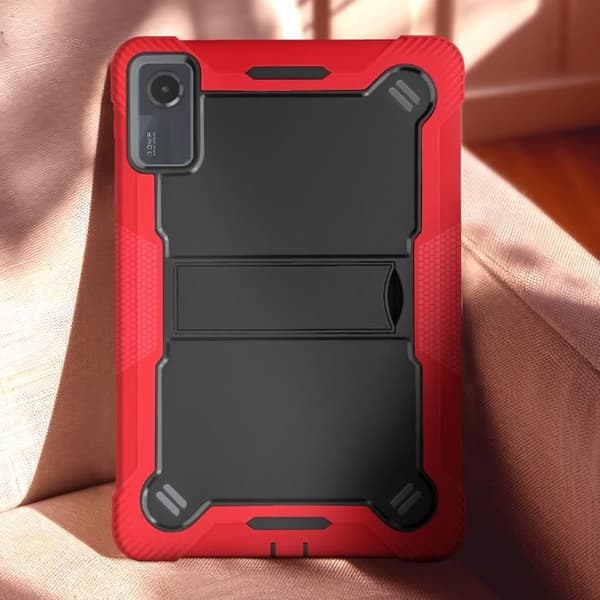 Coque Antichok - Xiaomi - Redmi Pad SE - Silikone - Polycarbonat - Sort/Rød Röd