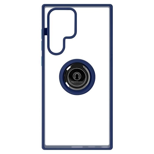 Coque - Samsung - Galaxy S22 Ultra - Bi-material - Metallring - Videostöd blå Blå
