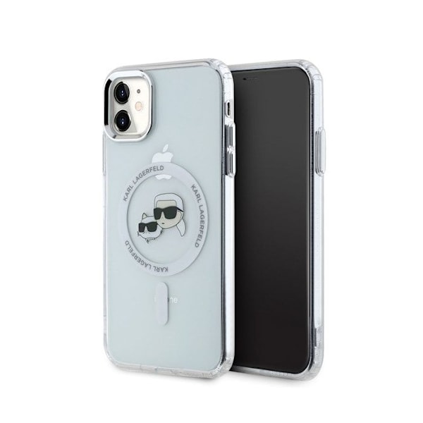 iPhone 11 Kuori IML K ja CH MagSafe-yhteensopiva Karl Lagerfeld Läpinäkyvä Vit