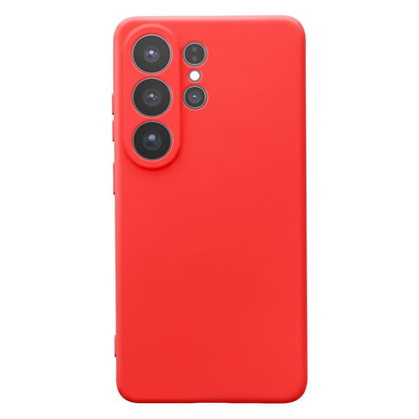 Silicone Soft-Touch Cover til Galaxy S26 Ultra med Rød Mikrofiberforing Röd