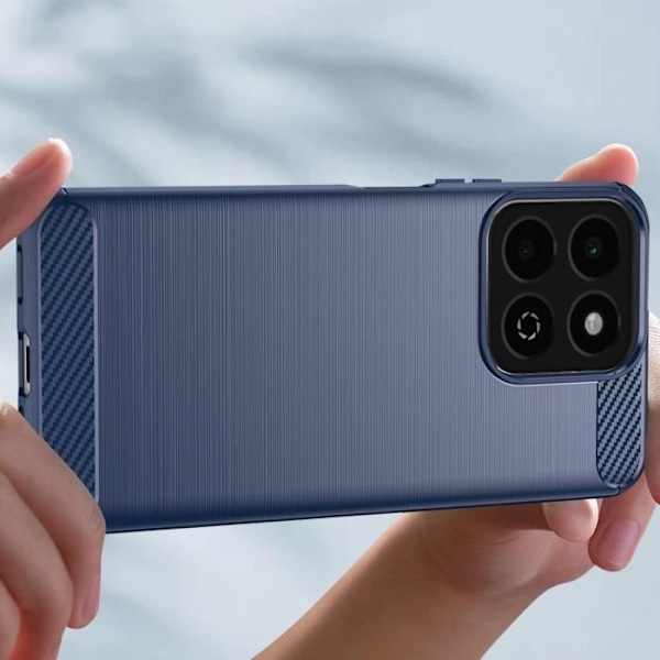 Coque til Honor 200 Smart Silikone Design i Børstet Kul Sort Blå Natt Blå