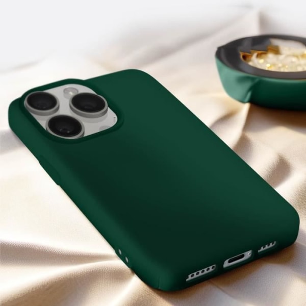 Skal till iPhone 15 Pro Premium Silikon Halvstyv Mjuk Matt Finish Grön