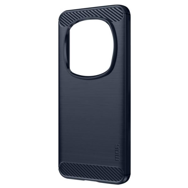 Silikonetui til Honor Magic 6 Pro børstet metal og kulstofeffekt MOFI Midnight Blue