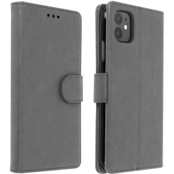 Etui - AVIZAR - iPhone 11 - Heltäckande fodral - Kortfäste - Ställfunktion grå Grå