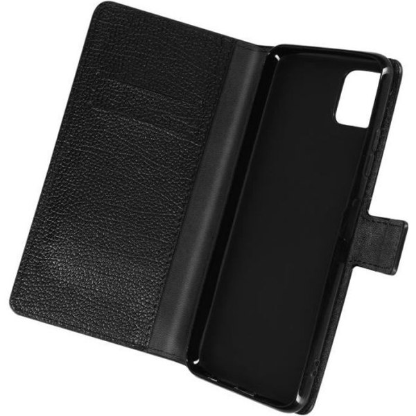 Housse Folio - AVIZAR - Samsung Galaxy A22 5G - Øko-læder - Sort - Video Støtte Svart