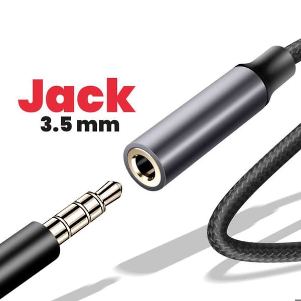 Audio USB-C til Jack 3.5 mm adapter til smartphones og tablets Swissten Sort