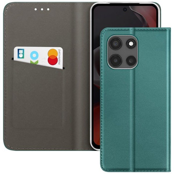 Etui til Motorola Moto G15 / G15 Power Magnetisk Wallet Støtte Grøn Grön