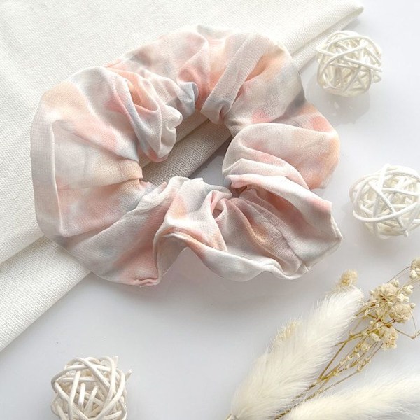 Chouchou Maxi für Haare aus sanftem Aquarellstoff Ästhetik Rosa Rosa Rosa