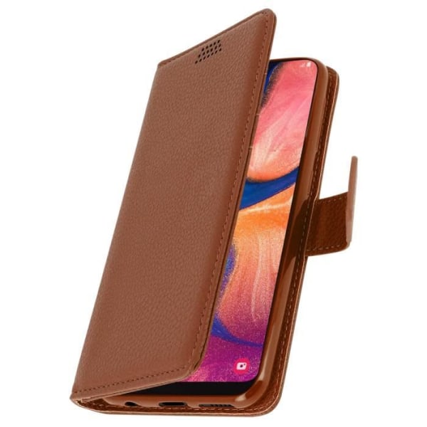 Kansi Samsung Galaxy A20e Folio Case Soft Touch Support Video Brown