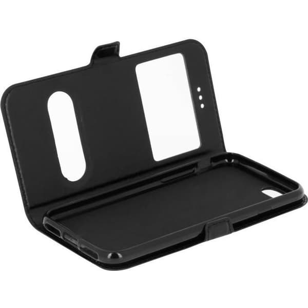 Housse iPhone 7 / 8 - AVIZAR - Dobbelt vindue - Silikone gel - Sort - Fleksibel Svart