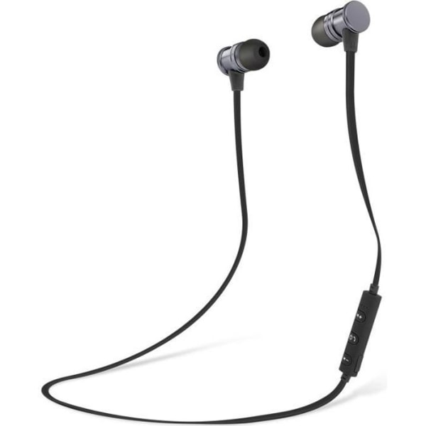 Magnetiska Bluetooth In-ear hörlurar Fjärrkontroll + Mikrofon Svart