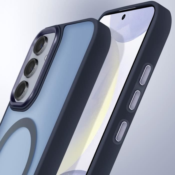 MagSafe-kuori Samsung Galaxy S24 ja S25 - Matta jäätyneenä sininen reunus Blå