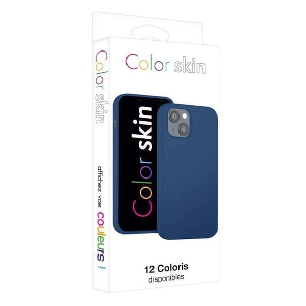 Cover til iPhone 14 Farve Skin i TPU med Blødt Inderfoder Moxie Mørkeblå Blå