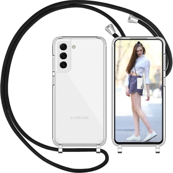 Fodral med snodd för Samsung Galaxy S21 Fe, genomskinligt fodral Justerbart halsband Telefonfodral Mobiltelefon Lanyardfodral Skydd[q4970]