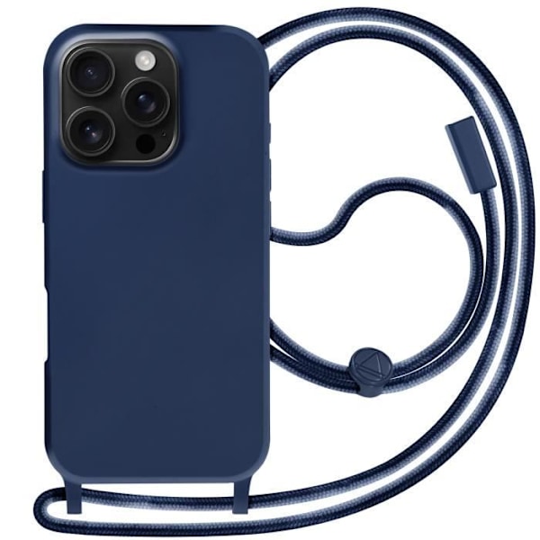 Coque Cordon Semi Rigide Soft touch för iPhone 16 Pro Blå Blå