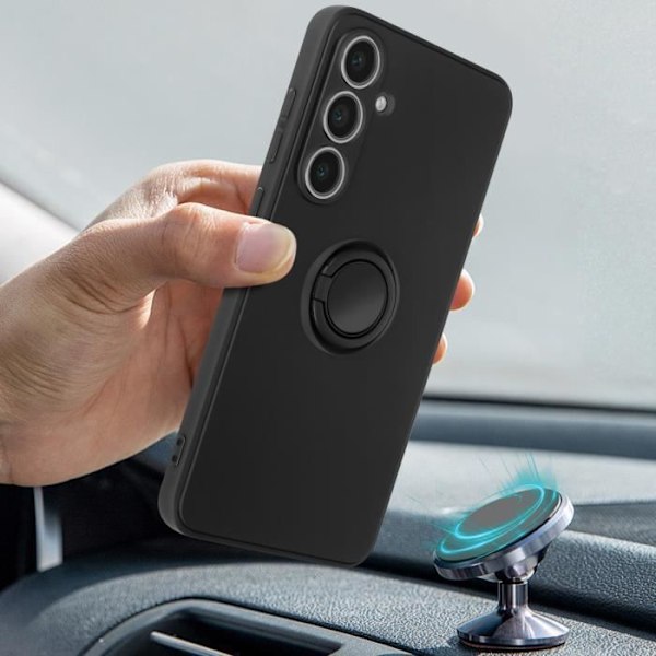 Coque för Samsung Galaxy S24 FE Ring Stöd Silikon Flexibel Svart Svart