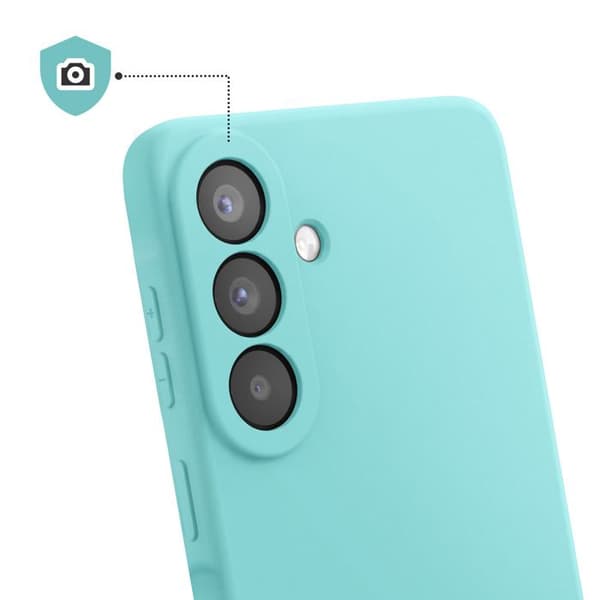 Silicone Soft-Touch cover til Galaxy A57 med turkis mikrofiberforing Blå