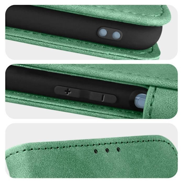 Forcell Tender Book plånboksfodral i mocka-effekt konstläder för Xiaomi Redmi Note 10 Pro - Grön Grön
