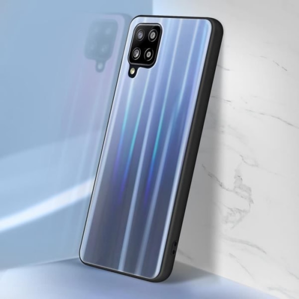 Etui til Samsung Galaxy A42 Bi-materiale Holografisk Skinnende Tynd Lyseblå