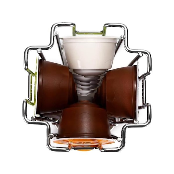 Dolce Gusto Capsule Dispenser - Cheffinger - 360° Roterande Slender Tower - Grå metall Grå