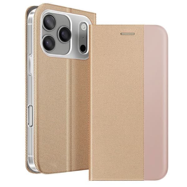 Fodral för iPhone 17 Pro Serie Sensitive med Stödfunktion i Guldtyg Gul