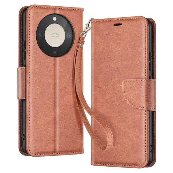 Retro Style Pungetui til Honor Magic 8 Lite med Støtte Brun brun