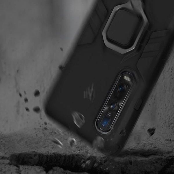 Coque - AVIZAR - Oppo Find X2 Pro - Stødabsorberende - Holderring - To-materialer Svart