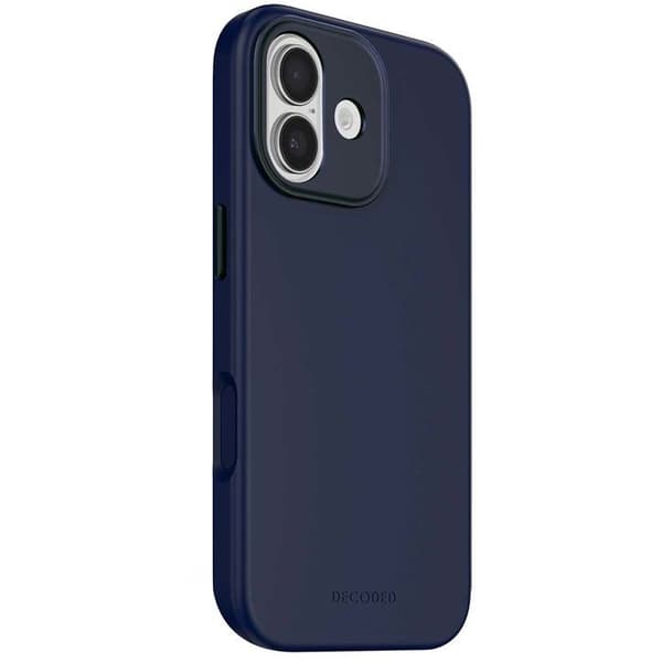 Coque kompatibel med MagSafe för iPhone 17 i antimikrobiskt silikon, Decoded marinblå Blå