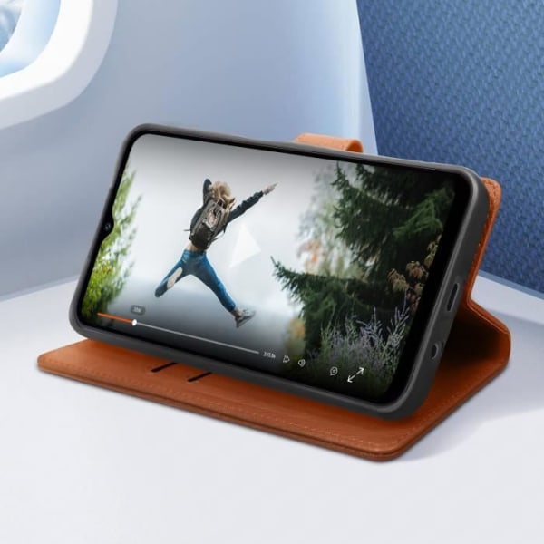 Suojakuori Samsung A11 ja M11 lompakolle ja videotelineelle, ruskea kastanj