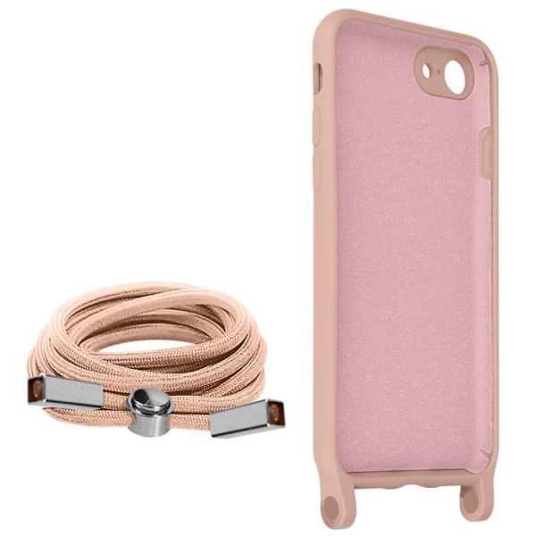 Halsbåndscover iPhone 7, 8, SE 2020 og 2022 Halvstiv Halssnor med halsrem Pink Rosa