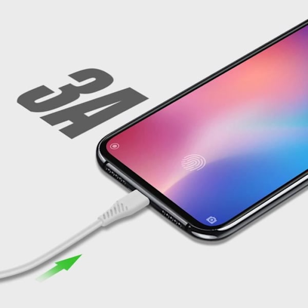 Väggladdare Dubbel USB 3A Smart IC USB-C Kabel Swissten Slim Vit Vit