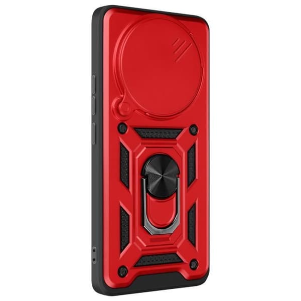 Kuori Xiaomi Redmi Note 14 Pro/Pro Plus - Punainen - Iskunkestävä - Tuki Ring - MIL-STD-810G Röd
