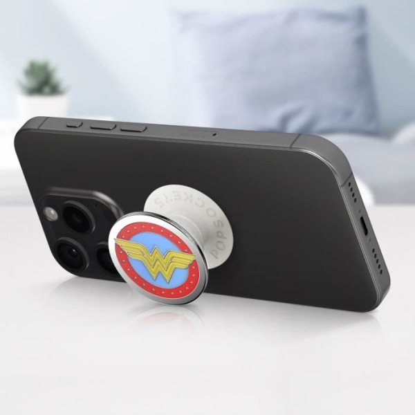 Ring och hållare för smartphone - POPSOCKETS - Wonder Woman - Infällbar - Originaldesign - Säkert grepp Vit