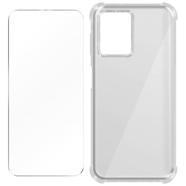 Fodral för Poco X5 och Redmi Note 12 5G Stötsäker + Transparent härdat glas Vit