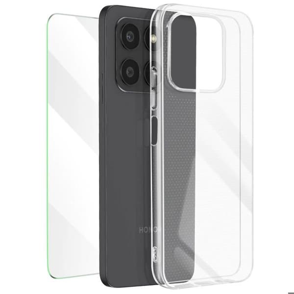 Skyddspaket - MAYAXESS - Honor 400 Smart - Flexibel Skal - Härdat Glas - Stötsäker Vit