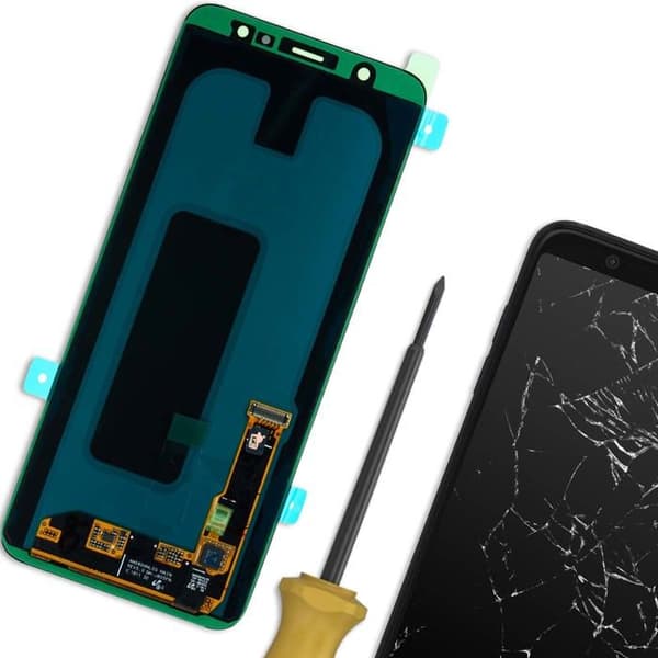 LCD-skärm för Samsung Galaxy A6 Plus och Svart Touchscreen