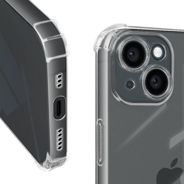 Stødsikkert etui til iPhone 15 Forstærkede hjørner Mayaxess Mayaxess Gennemsigtig Transparent